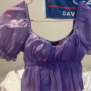 purple thirty thirty shiny blouse